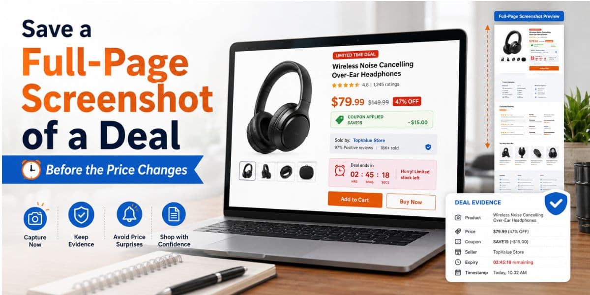 How to Save a Full Page Screenshot of a Deal Before the Price Changes